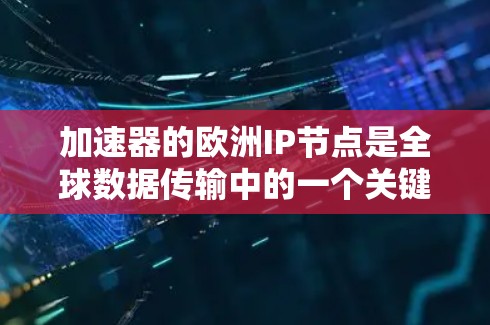 加速器的欧洲IP节点是全球数据传输中的一个关键组成部分,旨在通过建立分布式的网络节点,显著提升数据在不同地理位置之间的传输效率。以下是对这一技术的详细分析