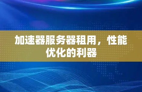 加速器服务器租用，性能优化的利器